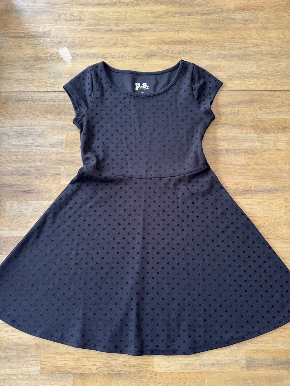 Aeropostale Black Dot Fit-and-Flare Dress